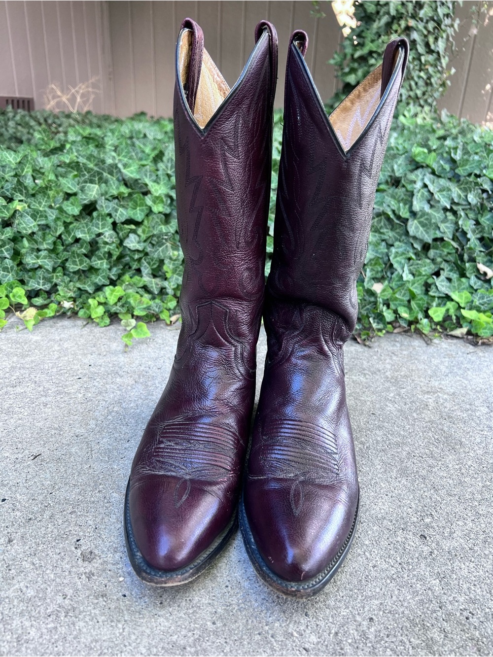 Dan Post Cowboy Boots Sz 9 D Mens 2112 Milwaukee In Black Cherry - Picture 3 of 8